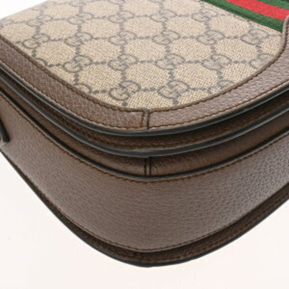 Gucci Ophidia Beige Ebony Brown GG Supreme Leather Shoulder Bag - Picture 5 of 10